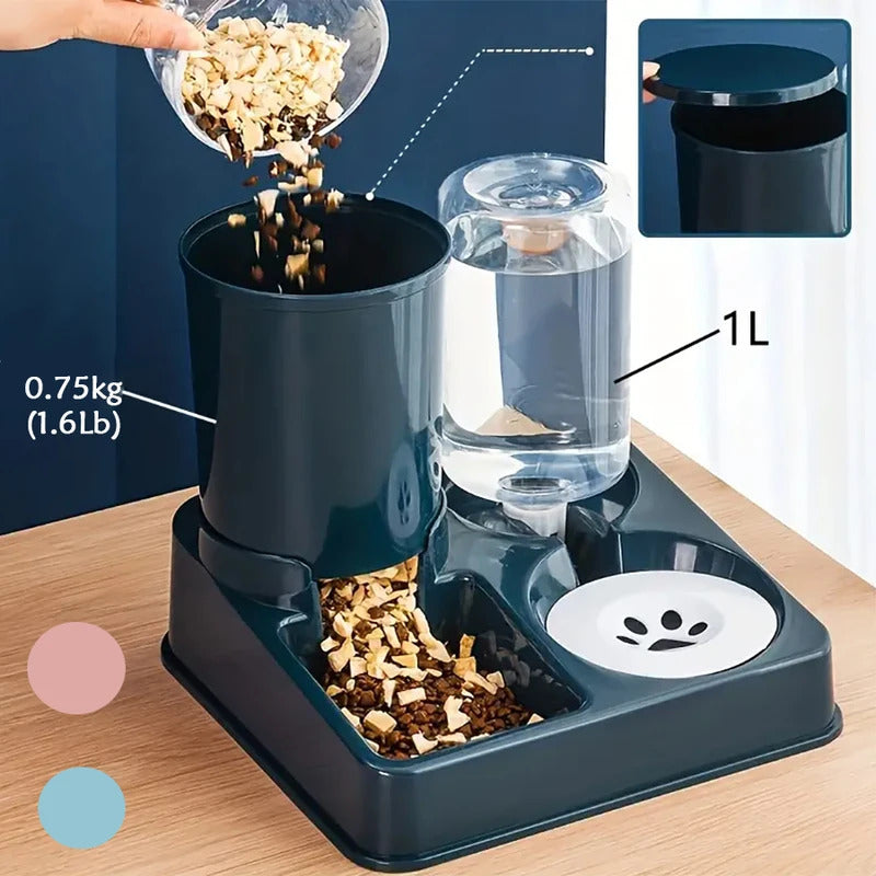 Neil & Chidi™  2-in-1 Automatic Pet Feeder & Water Dispenser