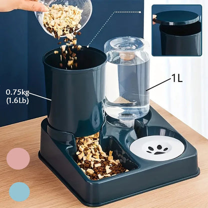 Neil & Chidi™  2-in-1 Automatic Pet Feeder & Water Dispenser